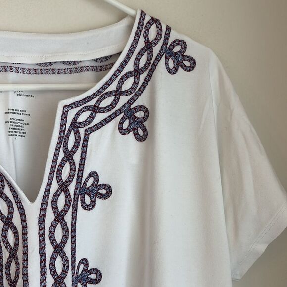 J. Jill elements Women pure jill knit embroidered tunic stretchy beach vacation - Picture 4 of 12